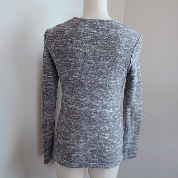 Free People Sweater Gotham Faux Wrap Surplice Gray V Neck Pullover Womens Medium - Picture 9 of 14